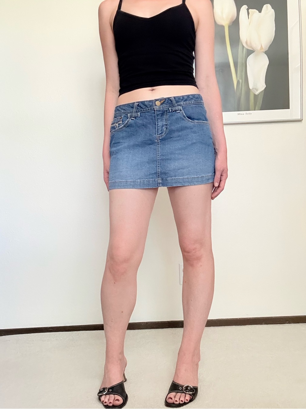 Y2K So Clothing Low Rise Denim Mini Skirt Mcbling Downtown Boho